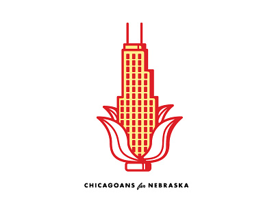 Chicago Big Red! chicago corn huskers illustration nebraska sears tower