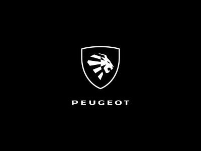 31521 - Peugeot branding car illustration lion logo peugeot shield typography