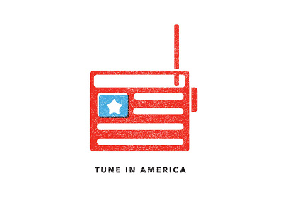 Tune In America america flag illustration npr radio vintage