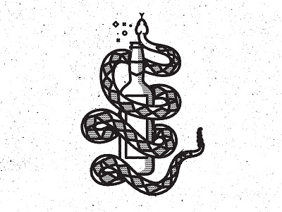 Apollyon beer demon destruction grunge illustration seduction serpent snake