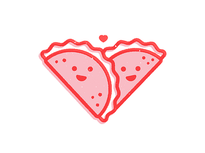 Taco Love cute face happy heart illustration love tacos valentines day
