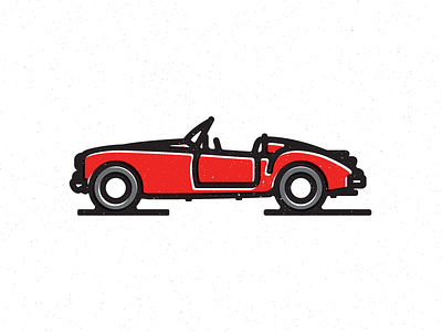 Dad's Car 1961 car convertible dad illustration mga red tribute