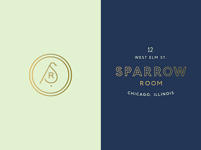 Sparrow Room art deco bar branding chicago gold illinois logo mark mint sparrow