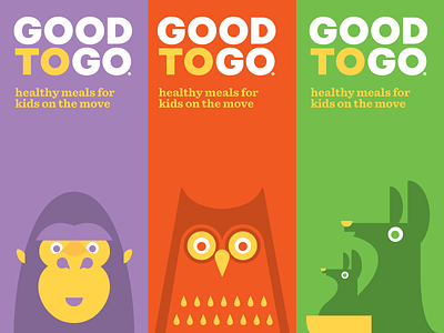 Good To Go branding gorilla illustration kangaroo kids owl packaging