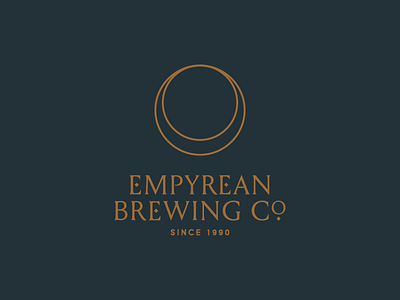Empyrean Brewing Company beer branding brewing company empyrean glass halo heavenly logo moon universe