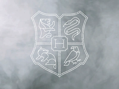 Hogwarts Crest crest harrypotter hogwarts illustration logo magic monoline shield