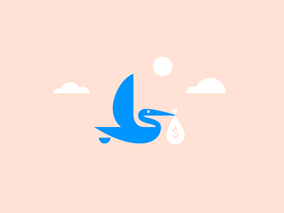 091019 animal baby bird branding crane illustration logo money stork