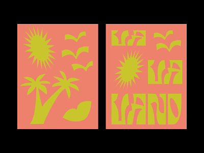 111819 birds funky goodtype illustration losangeles palm tree sun typography