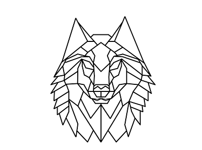 geometrical wolf logo animal black black and white branding graphic icon logo white wolf wolflogo