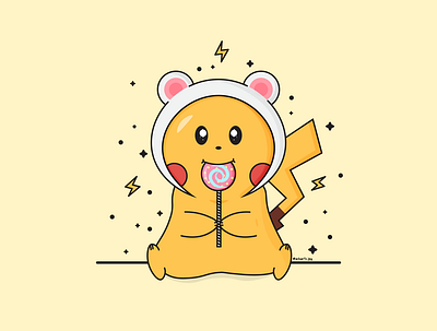 Pikachu cute art illustration pikachu pokemon vector vector illustration
