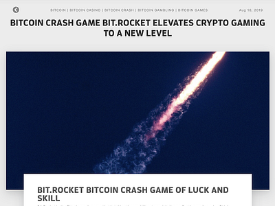 Bitcoin News Today Article - Bit.Rocket Bitcoin Crash Feature