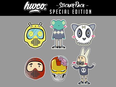 Hwco Stickerpack Special Edition cartoon character characterdesign design fantasyart illustration ironman logodesign sticker design sticker pack tshirtdesign vector vectorart