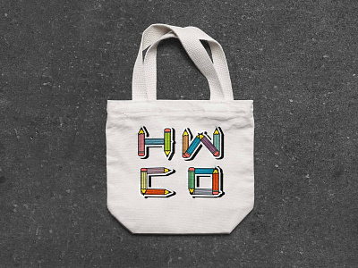 hwco sample totebag advertising colorfulfont fontdesign fontpack pecilsfont totebag totebagdesign typedesign