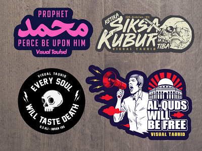 Sample Stickers for Visual Tauhid design distrodakwah illustration logo logodesign muslim sticker art sticker design stickers typography vectorart visual design visualtauhid