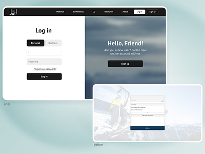Login page redesign