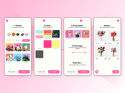 Flower shop app design ui