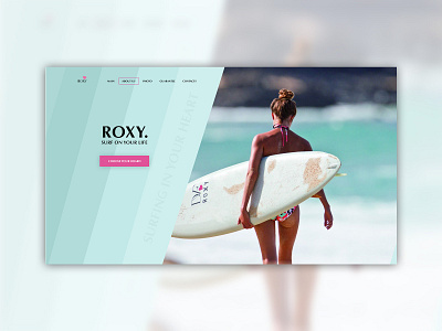 Roxy design girl ocean surf ui ux web website