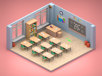 Isometric Chemistry Classroom