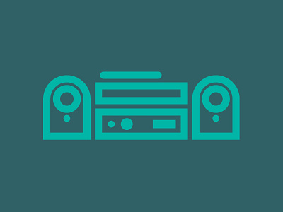 Hi Fi blue flat illustration music