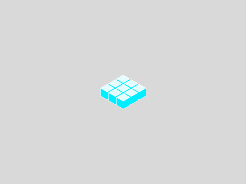 Bounce animation block blue bounce cube gray grey ice simple