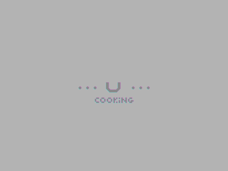 Cooking - 1/3 Loading Animation animate animation grey minimal pixel art