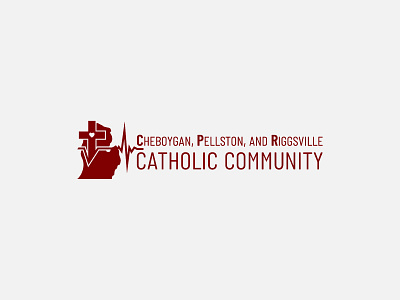 Cheboygan Logo v.2 catholic cross heart logo michigan red