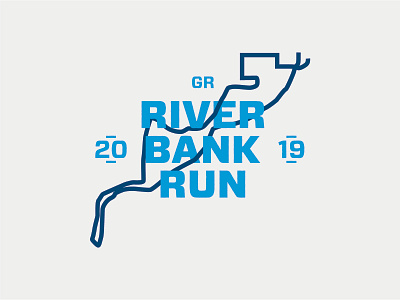 River Bank Run 2019 blue design graphic design illustration illustrator marathon run shirt simple typography vector