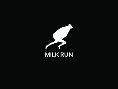 Logo competition entry for clothing company called Milk run black black white brand design branding design thinking illustrator logo run running simple logo simplicity white