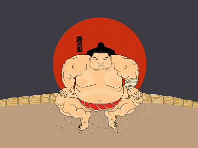 Sumo wrestler design graphic design illustration