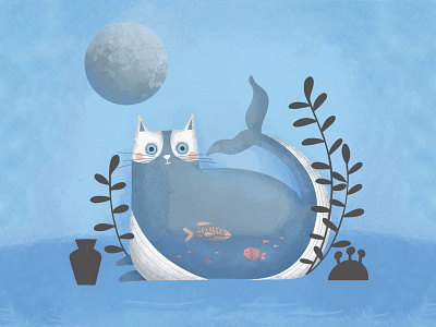 Whale Cat character character design design graphic design illustration procreate
