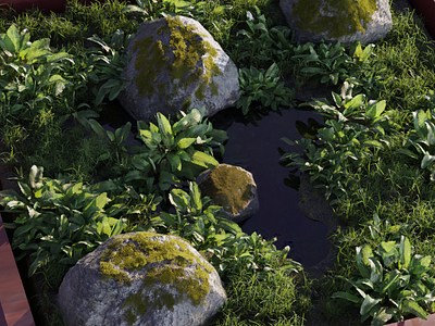 Mid lake 3d 3d art blender blendercycles cg graswald realistic