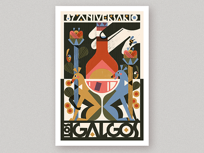 Los Galgos Bar - Poster afiche bar design illustration poster