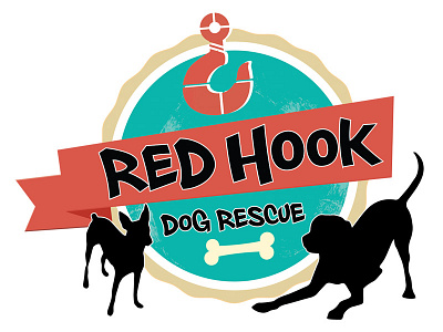 Red Hook Dog Rescue Logo Design animal rescue branding color dog rescue logo logo design pro bono work