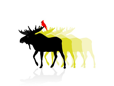 JJJ Moose. cardinal color moose vector