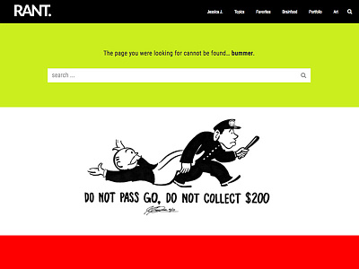 404 // rant. 404 404 error branding color design error page nostalgia unique 404
