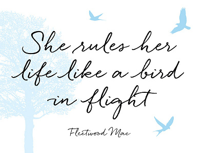 Quote Print Design birds handwriting quote vector