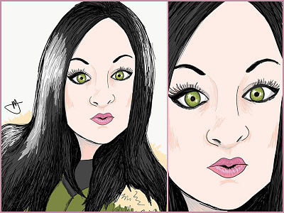 Jess Sketch Self Portait cartoon art character art color ipad sketch self portrait sketch and toon