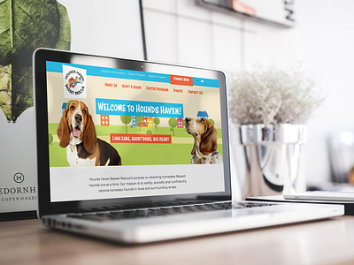 Animal Rescue Organization Website basset hound branding color web design website wordpress