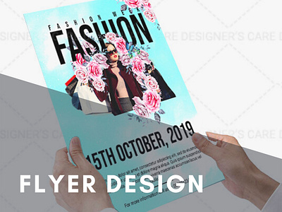 Flyer design with floral braids and typography