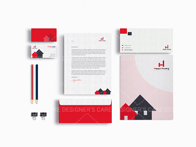 Stationary Design 1 brand identity corporate branding corporate identity design dcare graphic identity design logodesign real estate real estate graphic real estate graphic stationary design