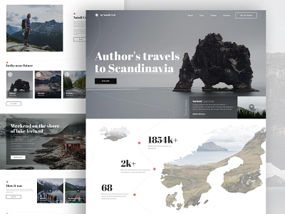 Concept homepage - “Author’s travels to Scandinavia” fashion interface landing landingpage landingpagedesign layout nature scandinavia travel typogaphy typography ui uidesign uiux webdesign website