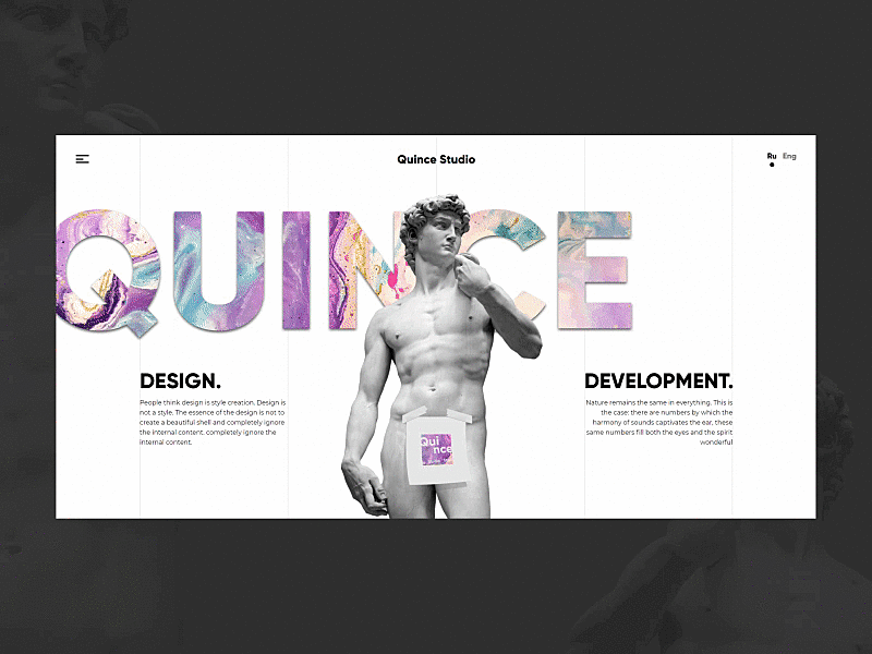 Web studio "Quince" animation debut design digital agency dribbble first design first post firstshot hello hello dribble hello world hellodribbble quince typography ui web web studio webdesign website website design