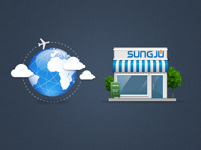 Business Website Icon build cloud earth icon store