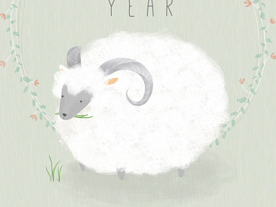 2015 Happy New Year 2015 draw happy illustration new photoshop sheep year
