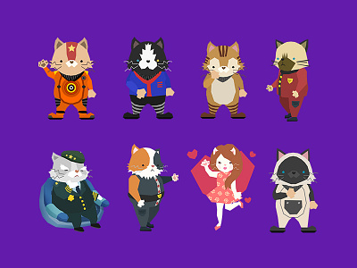 Cat charaters design from Cosmic Paul app cat characters cosmic paul joyflap kids modeling