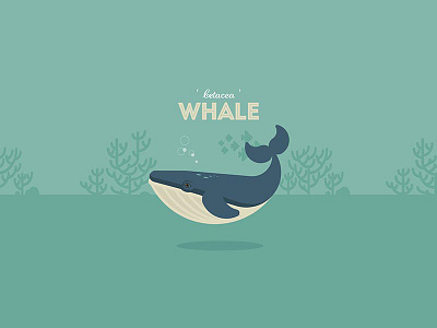The Whale animal blue illustration joyflap mint ocean sea whale