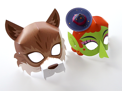 Halloween Kids Masks craft freeforkids halloween joyflap mask werewolf witch wolf