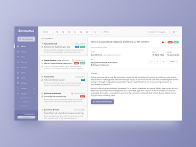 Email Client Re-design email ui design web