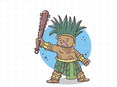 Cartoon Aztec Warrior