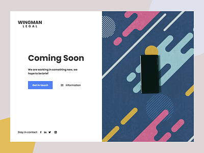 Wingman legal branding coming soon figma legaltech startup ui ux website website design
